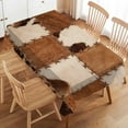 thumbnail image 1 of Cowhide Rectangle Tablecloth Patchwork Cow Fur Print Table Cloth for Kitchen Dining Farm Animal Tablecloths Western Cowboy Table Cover Decor for Party Patio 60 x 84 Inch, 1 of 6