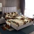 thumbnail image 1 of Cowhide Sheets western Sheet Set Queen,Brown Highland Cow Print Bed Sheets Set Exotic Geometry Aztec Bed Set,Farm Animals Bull Cattle Skin Room Decor Cowboys Gifts, 1 of 5