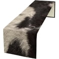 thumbnail image 1 of Cowhide Table Runner Black and White Milk Cow Western Style 3D Cow Fur Skin Texture Table Runner for Living Room Kitchen Dining Table Decoration 13x70in, 1 of 6
