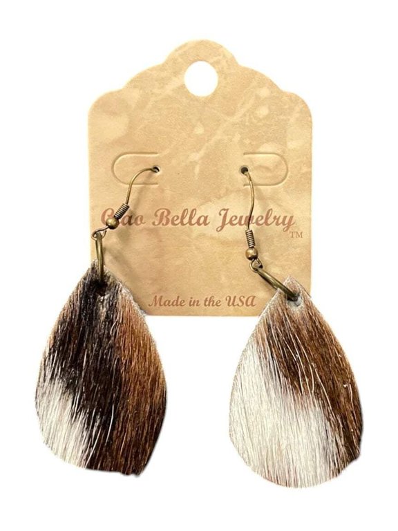 Cowhide Teardrop Earrings - Unique Boho Chic | Statement Earrings for Women