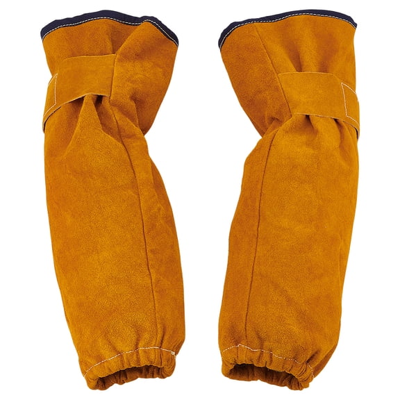 Cowhide Welding Sleeves Heat & Flame Resistant Arm Protectors Sleeves Chocolate 430x220x4mm