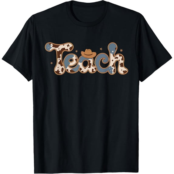 Cowhide Western Teacher Back To School T-Shirt