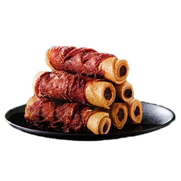 Cowhide Wrapped in Duck Beef Filling Dog Treats for Medium, & Large Dog - Made with Duck and Cowhide - High Protein and Long Lasting Make the Perfect Positive-Reward Training Treats for Dogs, 5.3oz