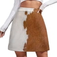 thumbnail image 1 of Cowhide brown and white Mini Skirt novelty in clothes Woman short skirt skirts for women, 1 of 7