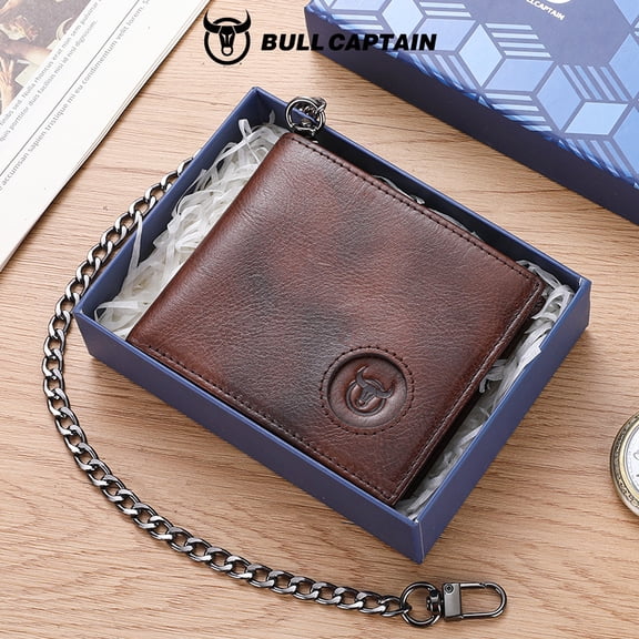 Cowhide zipper wallet horizontal leather multi-card position thickened anti-theft brush wallet