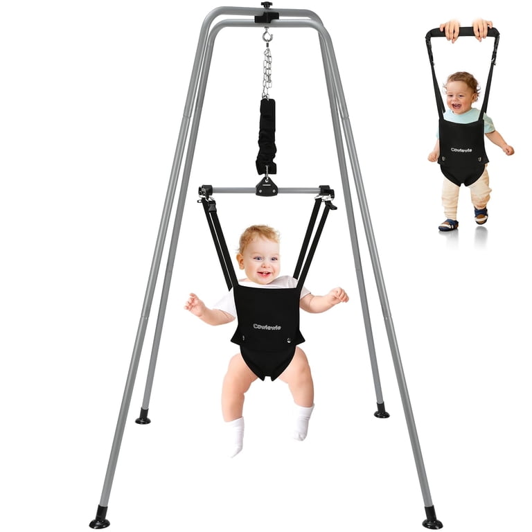 Cowiewie Baby Jumper Seat Bouncer Stand, 2 in 1 Exerciser and 