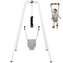 Cowiewie 2 in 1 Baby Exerciser Jumper Bouncer 6-24 Months Infant, White+Gray
