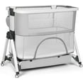 Cowiewie 3 in 1 Baby Bedside Sleeper Playpen Cradle 6 Height