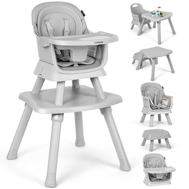 IKARE Wooden Natural Baby High Chair W/ Reovable Tray & Safety Harness, 3-in-1 Infant Highchair