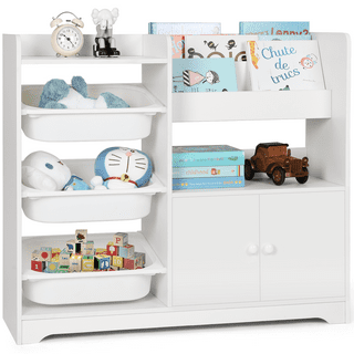 duke baby Kids Small 3 Layer Toy Storage Organizer with 6 Pull-Out Storage  Bins, Display Bookshelves, Multipurpose Toy Cabinets for Kids Playrooms