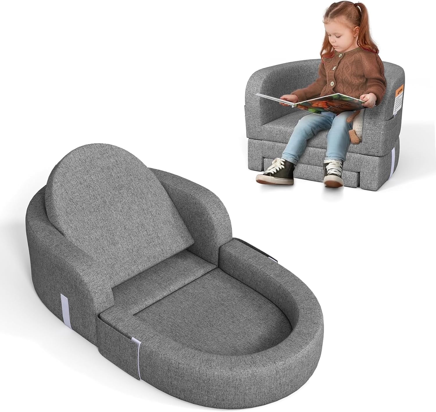 Tiddler Cover Cowiewie Toddler Travel Bed 2-in-1 Kids Sofa Chair with Removable Cover ...
