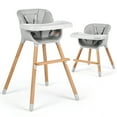 Cowiewie Wooden High Chair, 3in1 Baby High Chair, Low Chair and