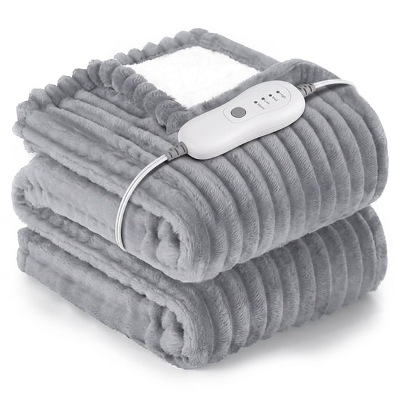 Cowin Electric Heated Blanket Twin size - 62"x84" Heating Blanket with 10 hours Auto-off, 4 Heating Levels, Soft Flannel