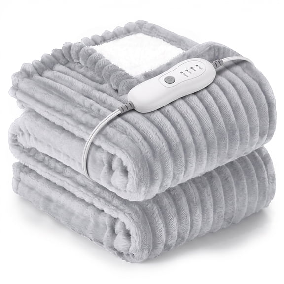 Cowin Electric Heated Blanket Twin size - 62"x84" Heating Blanket with 10 hours Auto-off, 4 Heating Levels, Soft Flannel