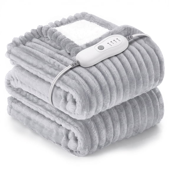 Cowin Electric Heated Blanket Twin size - 62"x84" Heating Blanket with 10 hours Auto-off, 4 Heating Levels, Soft Flannel