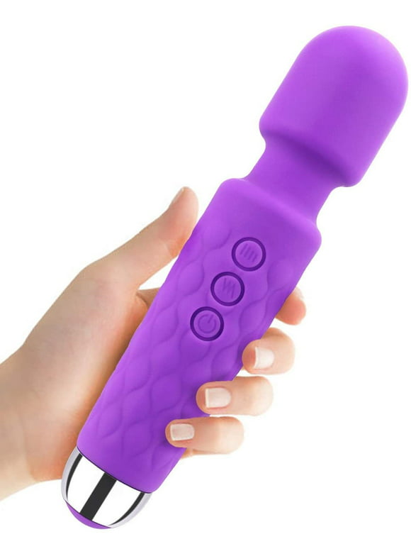 Cowin Personal Massager Wand Massager Powerful with 20 Vibrating Patterns 8 Speeds Body Massager Cordless USB Rechargeable for Back Neck Shoulder Sports Recovery, Purple