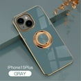 thumbnail image 1 of Cowithday for Apple iPhone 15 Plus Case with Ring Holder, iPhone 15+ Cover, Kickstand Magnetic Plating Frame TPU Shockproof Anti-Scratch Slim Girls Women Men Case Cover for iPhone 15 Plus, Gray, 1 of 9