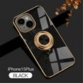 thumbnail image 1 of Cowithday for Apple iPhone 15 Plus Case with Ring Holder, iPhone 15+ Cover, Kickstand Magnetic Plating Frame TPU Shockproof Anti-Scratch Slim Girls Women Men Case Cover for iPhone 15 Plus, Black, 1 of 9