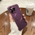 thumbnail image 1 of Cowithday Borderless Case for iPhone 11, [Compatible with MagSafe] Ultra-Thin Lightweight Frameless Minimalist Magnetic Shockproof Non Slip Hard PC Phone Cover for iPhone 11 6.1" (2019), Purple, 1 of 10