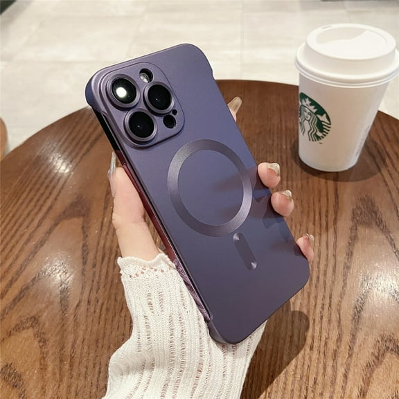 Cowithday Borderless Case for iPhone 11 Pro, [Compatible with MagSafe] Ultra-Thin Lightweight Frameless Minimalist Magnetic Shockproof Non Slip Hard PC Cover for iPhone 11 Pro 5.8" (2019), Darkpurple