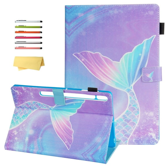 Cowithday Case for Samsung Galaxy Tab S8 2022 and Tab S7 2020 11" (SM-X700/X706/T870/T875/T876/T878) with Pencil Holder [Auto Wake/Sleep] Stand Magnetic Smart PU Leather Cover,Pink Mermaid Tail Scale