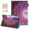 thumbnail image 1 of Cowithday Case for Samsung Galaxy Tab S8 2022 and Tab S7 2020 11" (SM-X700/X706/T870/T875/T876/T878) with Pencil Holder [Auto Wake/Sleep] Stand Magnetic Smart PU Leather Cover, Purple Mandala Flower, 1 of 9