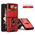 thumbnail image 1 of Cowithday Case for Samsung Galaxy Z Flip4 with Camera Cover & Kickstand, Slide Lens Protection 360°Rotate Ring Hybrid Rugged Bumper Shockproof Case Cover for Samsung Z Flip 4 5G 6.7" 2022, Red, 1 of 9