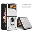 thumbnail image 1 of Cowithday Case for Samsung Galaxy Z Flip5 with Camera Cover & Kickstand, Slide Lens Protection 360°Rotate Ring Hybrid Rugged Bumper Shockproof Case Cover for Samsung Z Flip 5 5G 6.7" 2023, White, 1 of 1