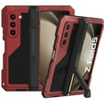 thumbnail image 1 of Cowithday Case for Samsung Galaxy Z Fold 5 5G 2023, with Kickstand [Hinge Protection] Heavy Duty Drop-proof Silicone & Hard Shockproof Metal Bumper Cover  Rugged Shell for Galaxy Z Fold 5 5G, Red, 1 of 7