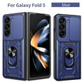 thumbnail image 1 of Cowithday Case for Samsung Galaxy Z Fold5 with Camera Cover & Kickstand, Slide Lens Protection 360°Rotate Ring Hybrid Rugged Bumper Shockproof Case Cover for Samsung Z Fold 5 5G 7.3" 2023, Blue, 1 of 11