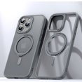 thumbnail image 1 of Cowithday Clear Magnetic Cover Case for Apple iPhone 14 Pro 6.1", [Compatible with Magsafe] Shockproof Soft TPU Bumper Rugged Clear Hard PC Back Shell Anti-Scratch Slim Phone Protective Case, Gray, 1 of 6