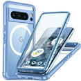 thumbnail image 1 of Cowithday Clear Magnetic Cover Case for Google Pixel 8 Pro, with Built-in Tempered Glass Screen Protector, [Compatible with Magsafe] Full Body Rugged Shockproof Phone Case 6.7", Blue, 1 of 5