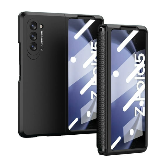 Cowithday Compatible Samsung Galaxy Z Fold 5 Case with Hinge Protection & Screen Protector, All-Inclusive Full Shockproof Cover TPU Hinge Protection Case Cover for Samsung Z Fold5 5G, Black