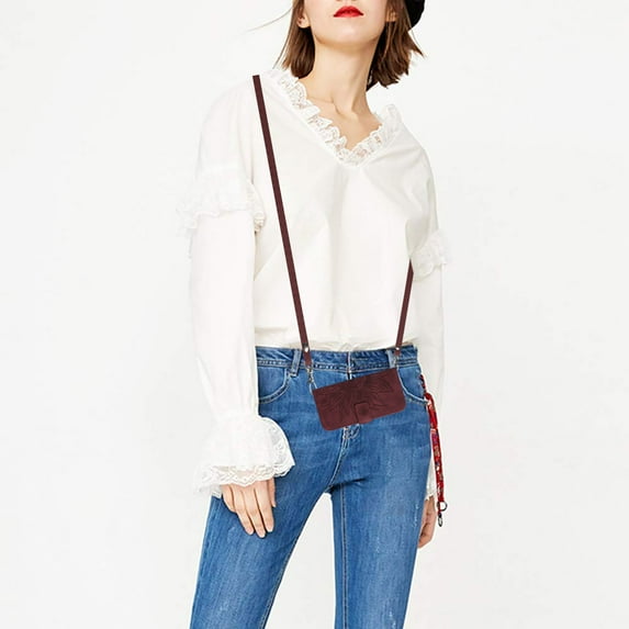 Cowithday Crossbody Wallet Phone Cover Case for Samsung Galaxy S23 5G 2023, Embossed Sunflower Shockproof Lanyard Shoulder Strap Slim Handbag Purse Flip Case for Samsung S23 6.1", Winered