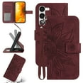 thumbnail image 1 of Cowithday Flip Wallet Cover Case for Samsung Galaxy A55 5G Phone, A55 5G Cases for Cell Phones, PU Leather Embossed Sunflower Shockproof Kickstand Slim Case for Samsung A55 5G 6.5 inch, Winered, 1 of 11