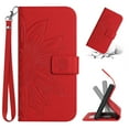 thumbnail image 1 of Cowithday Flip Wallet Cover Case for T-Mobile REVVL 6 5G Phone, REVVL 6 Cases for Cell Phones, PU Leather Embossed Sunflower Shockproof Kickstand Slim Case for T-Mobile REVVL 6 5G 6.5 inch, Red, 1 of 10
