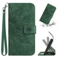 thumbnail image 1 of Cowithday Flip Wallet Cover Case for T-Mobile REVVL 6 Pro 5G Phone, REVVL 6 Pro Cases for Cell Phones, Embossed Sunflower Shockproof Kickstand Slim Case for T-Mobile REVVL 6 Pro 5G 6.8 inch, Green, 1 of 10