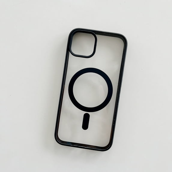 Cowithday Frosted Magnetic Case for iPhone 13 Pro Max Compatible with MagSafe Wireless Charging Non Yellowing Transparent Acrylic Back Soft TPU Frame Case Cover for iPhone 13 Pro Max 6.7", Black