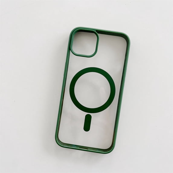 Cowithday Frosted Magnetic Case for iPhone 14 Pro Compatible with MagSafe Wireless Charging Anti-Scratch Non Yellowing Transparent Acrylic Back Soft TPU Frame Case Cover for iPhone 14 Pro 6.1Darkgreen