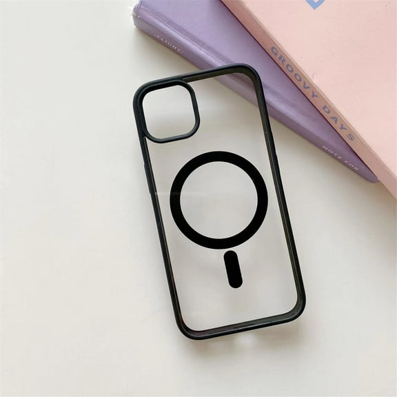 Cowithday Frosted Magnetic Case for iPhone 15 Plus Compatible with MagSafe Wireless Charging Slim Non Yellowing Transparent Acrylic Back Soft TPU Frame Case Cover for iPhone 15 Plus 6.7", Black