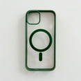 thumbnail image 1 of Cowithday Frosted Magnetic Case for iPhone 15 Plus Compatible with MagSafe Wireless Charging Slim Non Yellowing Transparent Acrylic Back Soft TPU Frame Case Cover for iPhone 15 Plus 6.7", Darkgreen, 1 of 7