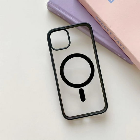 Cowithday Frosted Magnetic Case for iPhone 15 Pro Compatible with MagSafe Wireless Charging Anti-Scratch Non Yellowing Transparent Acrylic Back Soft TPU Frame Case Cover for iPhone 15 Pro 6.1", Black