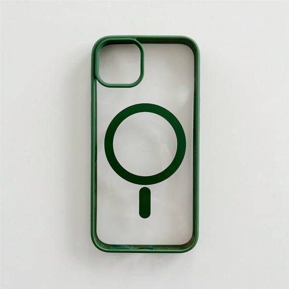 Cowithday Frosted Magnetic Case for iPhone 15 Pro Compatible with MagSafe Wireless Charging Anti-Scratch Non Yellowing Transparent Acrylic Back Soft TPU Frame Case Cover for iPhone 15 Pro 6.1Darkgreen