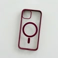 thumbnail image 1 of Cowithday Frosted Magnetic Case for iPhone 15 Pro Max Compatible with MagSafe Wireless Charging Non Yellowing Transparent Acrylic Back Soft TPU Frame Case Cover for iPhone 15 Pro Max 6.7", Winered, 1 of 7