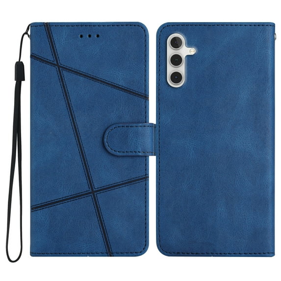 Cowithday Galaxy A05s Flip Wallet Phone Case, PU Leather Kickstand Wrist Strap Card Holders Photo Slots Shockproof TPU Inner Shell Magnetic Solid Color Case Cover for Samsung Galaxy A05s 6.7", Blue