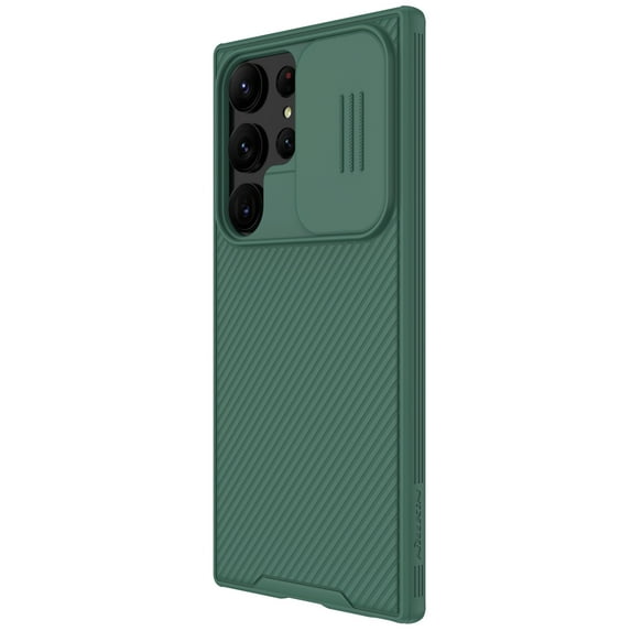 Cowithday for Galaxy S24 Ultra 5G 2024 Case with Slide Camera Cover Rugged Protective Anti-slip Slim Shell Hard PC + Soft TPU Back Shockproof Cover for Samsung Galaxy S24 Ultra 2024, Darkgreen