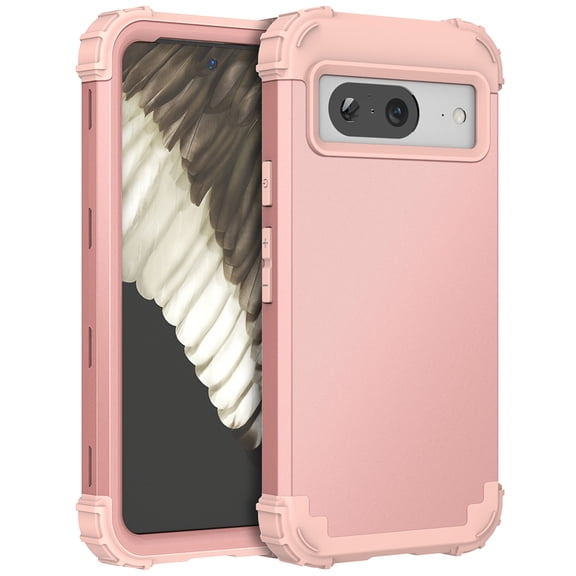 Cowithday for Google Pixel 7 5G Case with Screen Protector, Dual Layer Heavy Duty Tough Rugged Shockproof Drop Protection Corner Protection Hybrid Protective Phone Case for Google Pixel 7, Rosegold