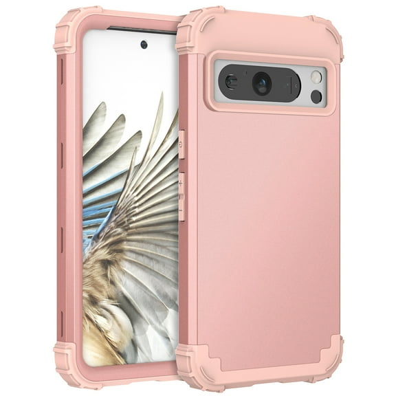 Cowithday for Google Pixel 7 Pro 5G Case with Screen Protector, Dual Layer Heavy Duty Tough Rugged Shockproof Drop Protection Corner Protection Hybrid Phone Case for Google Pixel 7 Pro 6.7", Rosegold