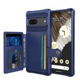 thumbnail image 1 of Cowithday for Google Pixel 7 Wallet Case, RFID Blocking Card Holder Slot Kickstand Magnetic Button Closure Women Men Heavy Duty Shockproof Rugged Back Cover for Google Pixel 7 5G 6.3" 2022, Darkblue, 1 of 7