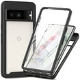 thumbnail image 1 of Cowithday for Google Pixel 7a Case with Built in Screen Protector, Shockproof Soft TPU Bumper Rugged Clear Hard PC Back Shell Anti-Scratch All-inclusive Case Cover for Google Pixel 7a 5G 6.1", Black, 1 of 5